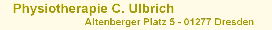 Physiotherapie C. Ulbrich - Altenberger Platz 5 - 01277 Dresden